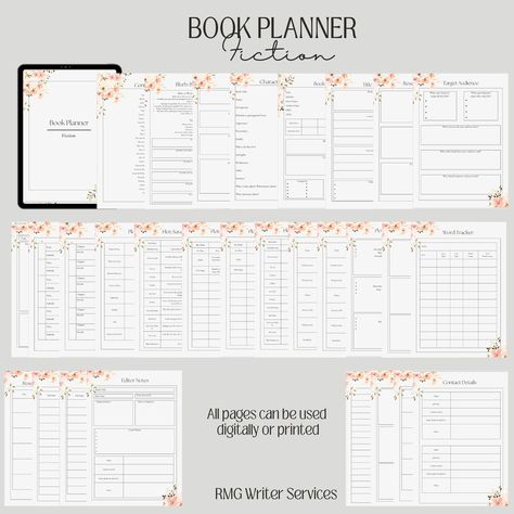 Minimalist Fiction Book Planner | Planner for authors and writers | Book planner | Digital planner| Author Planner| Novel Planner Author Planner, Novel Planner, Writing Planner, Author Website, Book Planner, Fiction Book, Book Writing, Planner Digital, Planner Book