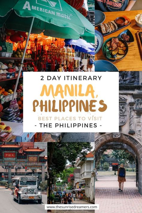 Manila itinerary travel guide - 2 days in manila itinerary What To Do In Philippines, Things To Do In Manila Philippines, Phillipines Manila, Manila Travel, Philippines Itinerary, Philippines City, Philippines Manila, Phillipines Travel, Philippines Vacation