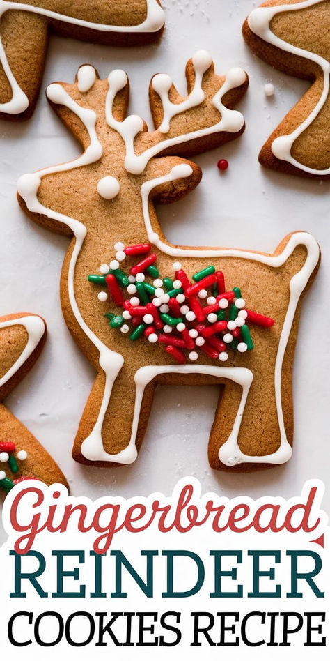 Whimsical Treats: Bring a touch of whimsy to your holiday baking with these delightful Gingerbread Reindeer Cookies! Easy to make and fun to decorate, they’re the perfect sweet treat for Christmas gatherings or cookie exchanges. Gingerbread Cookies Reindeer, Reindeer Gingerbread Cookies, Whimsical Treats, Gingerbread Reindeer, Reindeer Cookies, Cookies Easy, Cookies Christmas, Whoopie Pies, Christmas Gathering