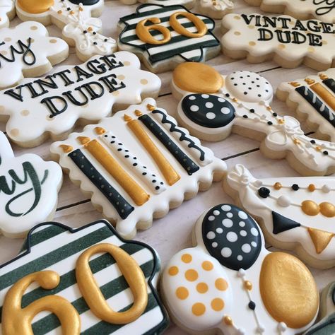 60 Cookies Decorated, 60th Birthday Royal Icing Cookies, Male Birthday Cookies Decorated, 60th Birthday Cookies Decorated, 80th Birthday Cookies For Men, 60th Birthday Cookies For Men, Happy Birthday Cookies For Men, 80th Birthday Cookies Decorated, 70th Birthday Cookies Decorated