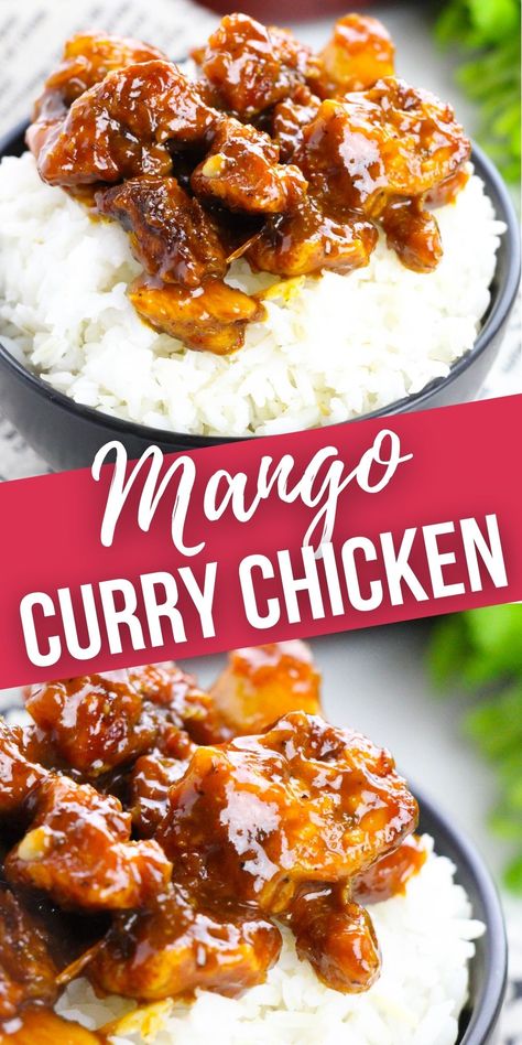 Indian Mango Chicken, Mango Curry Recipe, Mango Curry Chicken, Easy Recipes Vegetarian, Mango Chicken Recipes, Mango Chicken Curry, Mango Curry, Mango Chicken, Delicious Slow Cooker Recipes