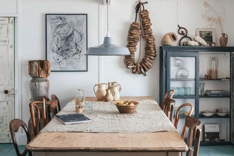 Explore a rustic Cornish fisherman's cottage nestled into the sands of Porthmeor Beach | Livingetc Seaside Cottage Interior, Rustic Beach House, Cornish Cottage, Fishermans Cottage, Into The West, Cottage Interior, Bedroom Images, Seaside Cottage, Wooden Side Table