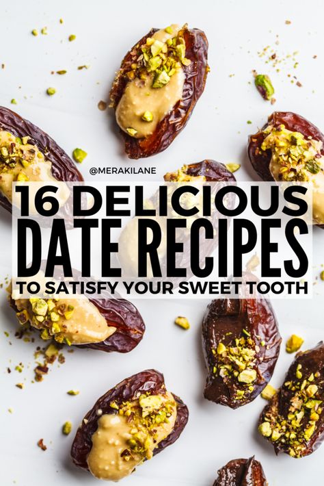 Clean Date Recipes, Date With Peanut Butter, Date Butter Recipe, Healthy Snacks Made With Dates, Healthy Date Recipes Clean Eating, Dessert Dates Recipe, Healthy Dates Dessert, Dates With Butter, Medjool Date Recipe