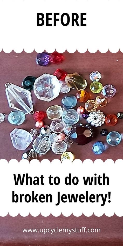 Vintage Jewelry Ornaments Diy, Old Jewellery Crafts, Crafts With Old Jewelry Repurposed, Upcycling Jewelry Diy, Using Old Jewelry Diy Projects, Old Beads Crafts Ideas, Leftover Beads Projects, Upcycling Old Jewelry, Things To Make With Old Jewelry Ideas