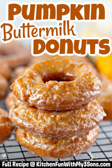 Spiced Donut Recipe, Homemade Pumpkin Donuts Recipe, Pumpkin Cake Donuts Baked, Pumpkin Buttermilk, Pumpkin Spice Doughnut Recipe, Easy Baked Pumpkin Donuts Recipe, Buttermilk Donuts, Bake Pumpkin Donuts Recipe, Baked Pumpkin Donuts With Buttermilk