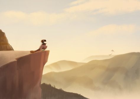 Anime Cliff Background, Cliff Illustration Drawing, Cliff Concept Art, Bug Background, Cliff Illustration, Lucy Drawing, King Drawing, Cliff Side, Nature 3d