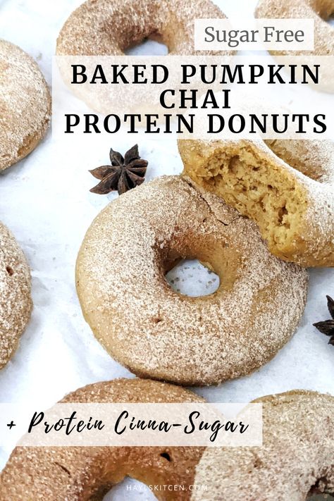 High Protein Donuts, Protein Donuts Recipe, Healthy Fall Snacks, Baking With Protein Powder, Protein Dessert, Protein Donuts, Pumpkin Protein, Healthy Donuts, Protein Baking