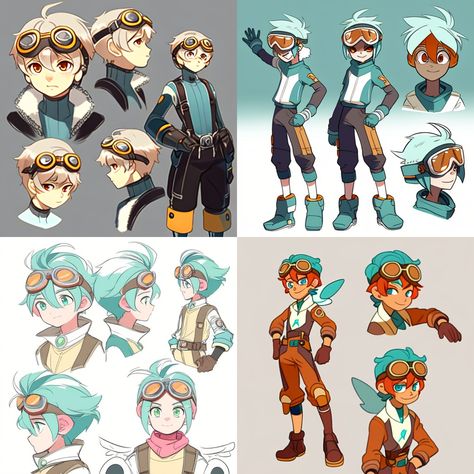 Goggle Character Design, Goggles Drawing Character Design, Goggles Character Design, Goggles Drawing Reference, Anime Goggles, Engineer Character Design, Goggles Drawing, Drawing Objects, Make A Comic Book