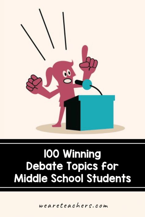 100 Winning Debate Topics for Middle School Students Debate Topics For Middle School, Teaching Debate Middle School, Teaching Debate, High School Debate, Debate Club, Debate Topics, Debate Team, Speech And Debate, Substitute Teaching