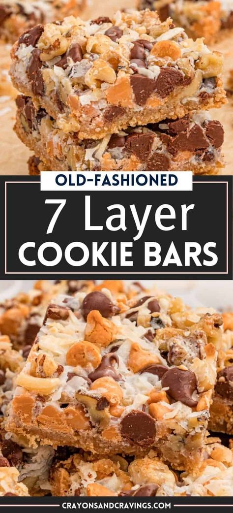 Old-Fashioned 7 Layer Cookie Bars. Triple Layer Cracker Toffee Bars, 7 Layer Coconut Magic Bars, Bars With Butterscotch Chips, 7 Layer Magic Cookie Bars Eagle Brand, Seven Layer Cookies Recipe Magic Bars, 7 Layer Bars Eagle Brand, Best Pot Luck Desserts, Dolly Madison Bars, 7 Layer Cookie Bars Condensed Milk