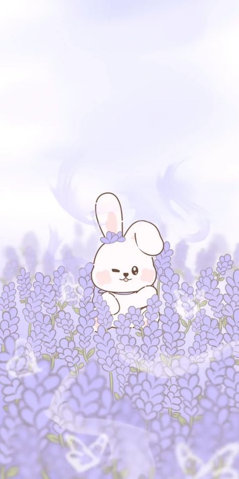 Purple Bunny Wallpaper, Notion Library, Purple Aesthetics, Light Purple Background, Njoy Obs, Cute Blue Wallpaper, Wallpaper Purple, Simple Iphone Wallpaper, Purple Wallpaper Iphone