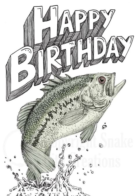 Fishing Birthday Quotes, Happy Birthday Fisherman, Happy Birthday Verses, Fishing Birthday Cards, Happy Birthday Fishing, Birthday Wishes For Men, Birthday Fishing, Fish Card, Birthday Verses