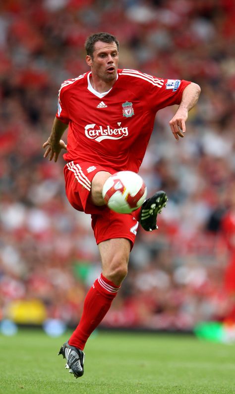 Jamie Carragher of Liverpool in 2005. Jamie Carragher Liverpool, Lfc Players, Retro Ball, Liverpool Football Club Wallpapers, Jamie Carragher, League Legends, Ynwa Liverpool, This Is Anfield, Legends Football