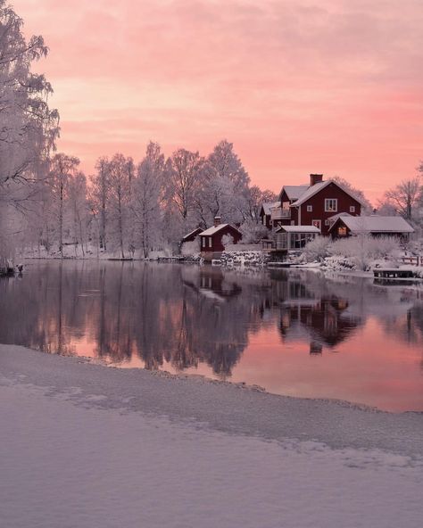 Falun Sweden. Visit Sweden, Winter Scenery, Red House, Winter Beauty, Winter Pictures, Winter Aesthetic, Winter Travel, Winter Photography, Winter Landscape