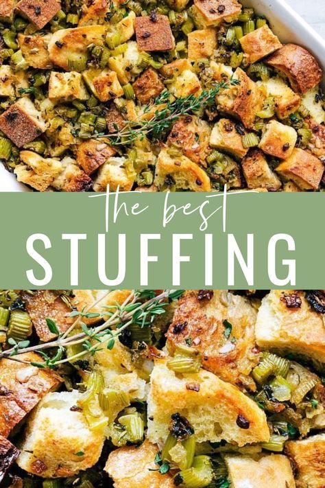 Stuffing With Fresh Herbs, The Best Dressing For Thanksgiving, Sourdough Dressing Thanksgiving, Best Thanksgiving Dressing Recipe, Herb Stuffing Recipes, Sage Dressing Recipes, Sourdough Stuffing Recipes, Homemade Dressing For Thanksgiving, Christmas Dressing Recipes