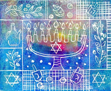 Jewish Art for the Soul - Jewish Artists Reflect Menorah Art, Judaism Art, Jewish Art Projects, Hannukah Recipes, Hanukkah Greeting Cards, Hanukkah Greeting, Hanukkah Crafts, Jewish Star, Needle Crafts