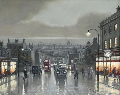 Steven Scholes | Havestock Hill Hampstead London, 1958 | MutualArt Steven Scholes, Hampstead London, Manchester Art, Piccadilly Circus, Royal Aesthetic, Market Street, Landscape Drawings, British Art, Exhibitions