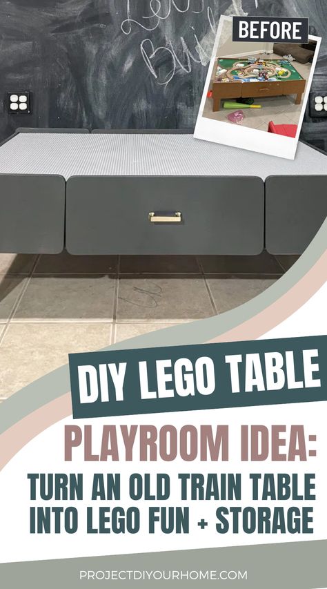 Kids Train Table, Diy Lego Table, Lego Table Diy, Upcycle Kids, Kids Play Table, Diy Lego, Train Table, Lego Table, Furniture Flip