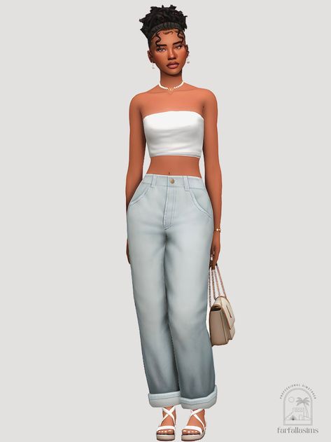 i recently fell in LOVE with @softerhaze's newest cc collection of denim and i had to do a lookbook centered around it and... Sims 4 Cc Clothes Female Pjs, Sims 4 Cc Female Sleepwear, Sims 4 Everyday Cc, Sims 4 Cc Blue Clothes, Evoxyr Sims 4, Sims 4 Cc Clothes Patreon Cute, Sims 4 Cc Italian Clothes, Cc For Sims 4 Hair, Cc Collection Sims 4