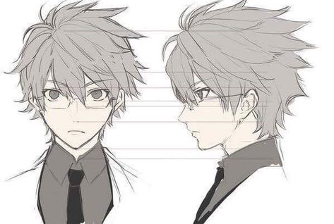 Character Front View, Pelo Anime, Manga Hair, 얼굴 드로잉, Anime Boy Hair, Anime Head, 캐릭터 드로잉, Guy Drawing, Anime Drawings Tutorials