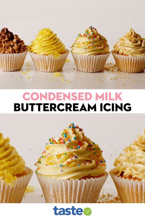 Condensed Milk And Butter Frosting, Best Icing For Cupcakes, Impressive Baking, Condensed Milk Icing, Homemade Cake Icing, Condensed Milk Buttercream Frosting, Sweetened Condensed Milk Frosting, Best Buttercream Icing, Condensed Milk Buttercream