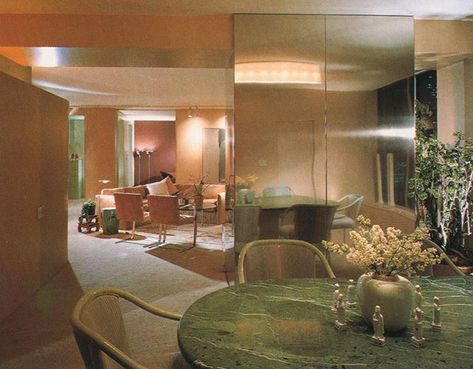 Eighties Modern 📠 on Instagram: “Interior Views : Design at Its Best by Erica Brown, 1980 . . . . . . . . . . #80s #90s #1980s #eighties #vintagedecor #vintageinterior…” 80s Mirror Wall, Fireplace Partition, Utopian Scholastic, 80s Mirror, 90s Interior, 80s Interior Design, Dallas Art, House Flipper, 80s Home