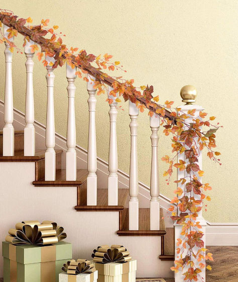 Fall fireplace decor