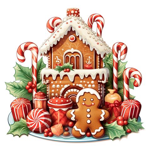 Gingerbread Images Free Printable, Gingerbread House Illustration Art, Christmas Clipart Free Printable, Gingerbread Printable, Christmas Tea Cups, Christmas Decorations Printable, Gingerbread Pictures, Gingerbread Clipart, Christmas Decor Printable