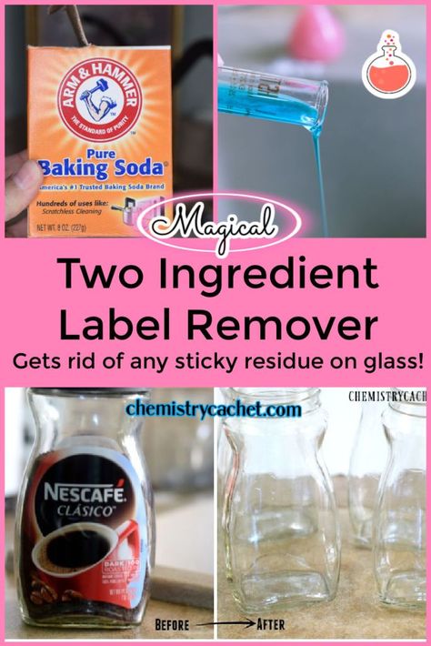 Want to magically remove labels and sticky residue from glass jars? Learn this easy science based, two ingredient label remover! This tutorial is simple and will show you how to easily remove labels! Can also be used on plastic or metal How To Remove A Label From A Glass Jar, How To Remove Sticky Label Residue, Remove Sticky Residue From Glass Jars, How To Remove Glue Residue Sticky Labels, How To Remove Labels From Glass Jars, Remove Adhesive From Glass Jars, Remove Glue From Jars, How To Remove Sticky Labels From Jars, How To Get Labels Off Glass Jars