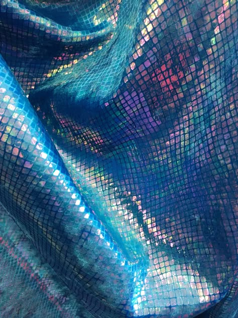 "New iridescent blue 4 tone cracked ice design on poly spandex fabric 60\" inch wide sold by the yard Fabric width:58\"/60\" wholesale available Thanks!!" Iridescent Clothing, Ice Design, Iridescent Fabric, Iridescent Foil, Alexander Henry Fabrics, Iridescent Blue, Fabric Textures, Fabric Texture, Color Textures