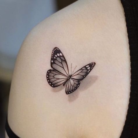 Butterfly Tattoo Designs For Women, Mariposas Tattoo, Flower Butterfly Tattoo, White Butterfly Tattoo, Realistic Butterfly Tattoo, Borboleta Tattoo, Maching Tattoos, Butterfly Tattoos On Arm, 3d Butterfly Tattoo