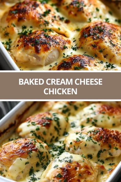 Baked Cream Cheese Chicken All In One Chicken Dinner, Cream Cheese Sour Cream Chicken, Keto Cream Cheese Chicken Recipes, Chicken Cream Cheese Casserole Recipes, New Dinner Recipes To Try, Baked Chicken With Cream Sauce, Chicken Roll Ups Stuffed Cream Cheese, Baked Chicken Recipes Low Carb, Dinner For 2 Ideas Healthy