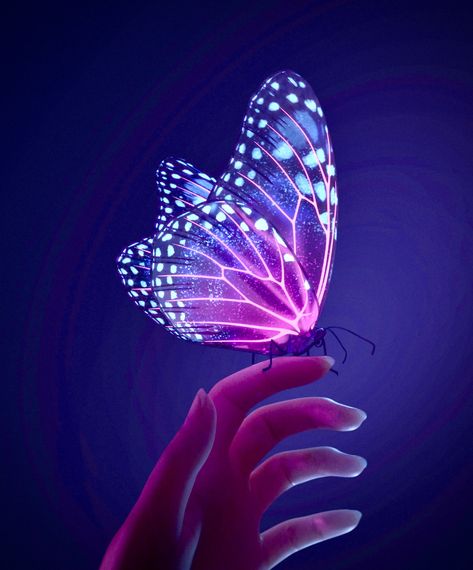 Pretty Wallpapers Backgrounds Aesthetic, Glow In The Dark Butterfly, Arte Aries, Neon Butterfly, Cute Dps, Purple Aesthetic Background, Glitter Phone Wallpaper, Inside Art, Butterfly Wallpaper Backgrounds