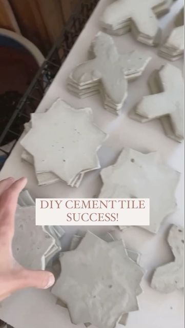 Abby Kulp DIY | DESIGN on Instagram: "DIY CEMENT TILES! Yep! I made my own cement floor tiles and you can too! It took me a few attempts to get it right - and now I have it perfected! 👉more in-depth steps in my DIY TILE highlight at @abby_roadhome Thanks to @benjaminuyeda and @vintagerevivals for the inspo to do this! . .#tiles #diyhomedecor #diyonabudget #ididit #handmadewithlove #youcandoit #bathroomremodel #renovation #cement #cementtile #reelsinstagram #reels #apartmenttherapy #doityourself #sodomino #betterhomesandgardens #oneroomchallenge" Cement Tiles Diy, Diy Concrete Tiles, Clay Floor Tiles, How To Make Tiles, Cement Floor Tiles, Cement Tile Floor, Furniture Reupholstery, Diy Cement, Diy Tile