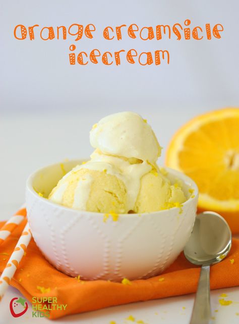 Homemade Orange Creamsicle Ice Cream Orange Creamsicle Ice Cream Recipe, Creamsicle Ice Cream Recipe, Orange Creamsicle Ice Cream, Creamsicle Ice Cream, Paleo Ice Cream, Orange Ice Cream, Dairy Free Ice Cream, Easy Ice Cream, Homemade Ice Cream Recipes