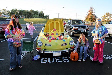 Trunk or Treat decorating ideas - C.R.A.F.T. Trunk Or Treat Hippie Theme, Hippie Trunk Or Treat Ideas, 70s Trunk Or Treat Ideas, Hippy Guys, Groovy Trunk Or Treat, Hippie Trunk Or Treat, Best Trunk Or Treat Ideas, Creative Trunk Or Treat, Trunk Or Treat Decorating Ideas