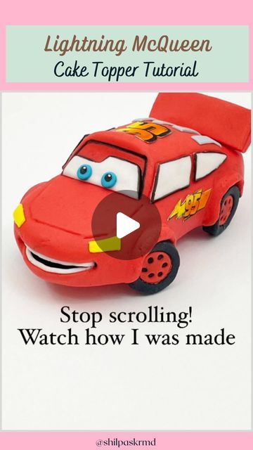 Shilpa Kerkar on Instagram: "Making of Lightning McQueen Cake Topper. Easy Tutorial. You should not miss this. Save it for future.   @shilpaskrmd for more cakes and tutorials   #shilpakerkar #shilpaskhatarahemeradil #lightningmcqueen #disneycar #carcaketopper #diycrafts #ohitsperfect #caketoppers #cartopper #fondanttutorial #fondantcaketopper #easytutorial #cakeforbirthday #cakeforkids #cakeforboys #customcaketoppers #cakedecoratingideas #cakegram #cakegoals #cakesofinsta #cakemaker #cakeartist #carsmoviecake #cakelife #caketoppertutorial #cakesofig #handmadetoppers #handmadecrafts #farmingtonhillsmi #fridays" Lightning Mcqueen Cake Topper, Mcqueen Cake Topper, Car Cake Tutorial, Lightning Mcqueen Cake, Mcqueen Cake, Car Cake Toppers, Movie Cakes, Fondant Cake Topper, Cake Topper Tutorial