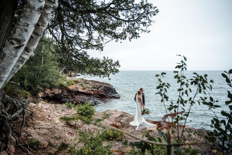 Bridal portraits at a Lake Superior wedding in Lutsen Minnesota. Craftsman Mansion, Lake Superior Wedding, Lutsen Minnesota, Minnesota Lake, Grand Marais, Minnesota Wedding, Adventure Wedding, Lake Superior, Bridal Portraits