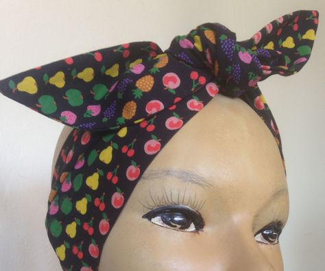 Sew a Vintage Style Head Wrap Scarf Headscarf Sewing Pattern, How To Make A Head Wrap, Sewing Head Scarf, Sew Head Wrap, Sew A Headscarf, Wired Head Wrap Diy, Adjustable Summer Headwrap, Scarf Headband Tutorial, Easy Sew Headbands