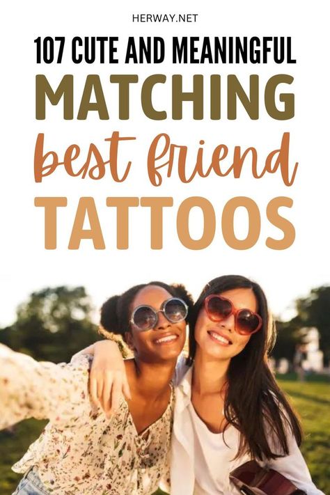 Your friend and you are thinking about getting a matching tattoo? Find the perfect tattoo design in this collection of the best matching best friend tattoos! Bestie Tattoos Bff, Best Friend Tattoo Quotes, Matching Tattoos Ideas, 3 Best Friend Tattoos, Best Friend Matching Tattoos, Friend Matching Tattoos, Matching Cousin Tattoos, Girlfriend Tattoos, Bff Tats