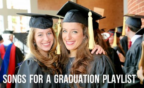 It's cap and gown time! Use these songs to salute new graduates.  Congratulate grads and send them off in style with a customized playlist using these rock, pop, R&B, and country favorites. Graduation Playlist, Walk Out Songs, Song Lists, Graduation Songs, Boy Graduation, Party Playlist, Graduation Party Diy, 8th Grade Graduation, Graduation Party Planning