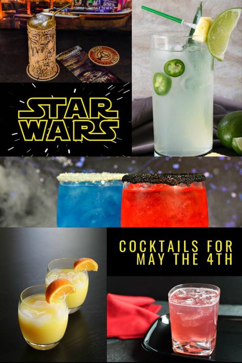 Grab your Star Wars friends and raise a glass to these yummy cocktail recipes inspired by Star Wars. Star Wars Cocktails, Star Wars Essen, Star Wars Themed Food, Star Wars Drinks, Star Wars Party Food, Star Wars Wedding Theme, Star Wars Food, Star Wars Watch, Star Wars Birthday Party