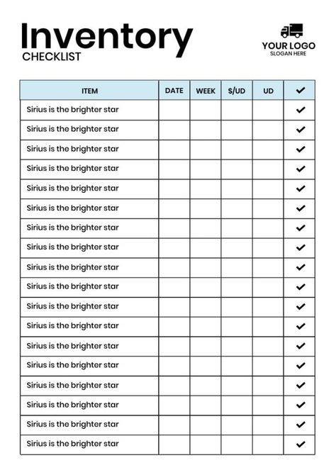 Simple Inventory Checklist Salon Inventory, Inventory Checklist, Inventory Printable, Printable Checklist, Checklist Template, Used Tools, Business Branding, Free Graphic Design, Say Hello