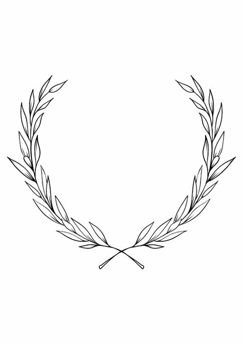 Laurel Wreath Tattoo, Wreath Tattoo, Greek Tattoos, Cute Tattoos For Women, Small Tattoos For Guys, Pattern Embroidery, Laurel Wreath, Patch Work, Neck Tattoo