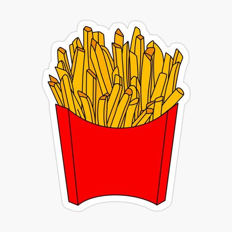 French Fries Mcdonalds, French Fries Sticker, Fries Mcdonalds, Fries Sticker, Mcdonald French Fries, Mcdonalds Fries, Hamburger And Fries, Redbubble Stickers, Tumblr Stickers