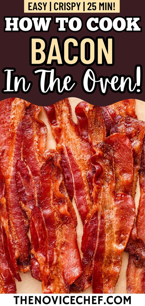 Making bacon in the oven is an effortless, mess-free way to make perfectly cooked bacon every time! Whether you like it extra crispy or slightly tender, here are two easy ways to cook bacon in the oven. How To Bake Bacon, Bake Bacon, Oven Cooked Bacon, Cooking Turkey Bacon, Perfect Bacon, Oven Baked Bacon, Bacon In The Oven, How To Make Bacon, Beef Bacon