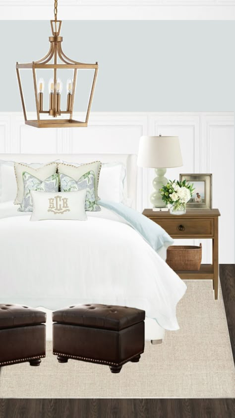 Master Bedroom Design #1 #bedroom #interiordesign #decor #coastal #preppy Bedroom Paint Color Inspiration, Bedroom Preppy, Dallas House, Coastal Preppy, College House, College Room, Redecorate Bedroom, Bedroom Paint Colors, Bedroom Refresh