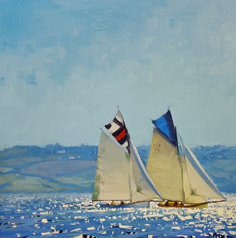 Jenny Aitken – Fine artist and painting workshop tutor Working Boat, Sailboat Art, Impressionist Landscape, Holiday Painting, Landscape Artist, Sailboats, Unframed Art, Painting Inspiration, Art Lessons