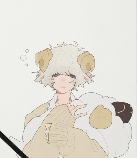 Sheep Oc, Oc Art, An Anime, Anime Character, Sheep, Writing, Anime, White, Black