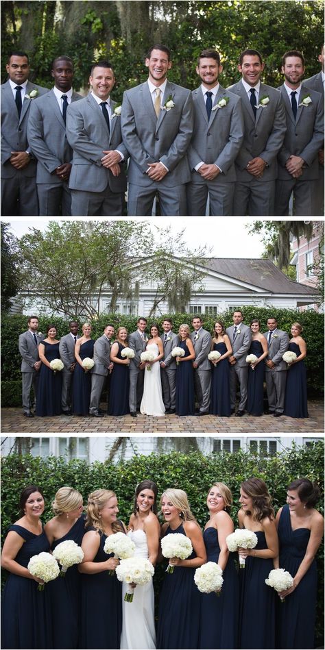 Navy Blue Gray Wedding Theme, Navy Blue Grey And White Wedding Color Schemes, Navy Blue And Wood Wedding, Navy And Dark Gray Wedding, Grey And Navy Wedding Suit, Navy Blue And Grey Bridesmaid Dresses, Navy Bridesmaid Grey Groomsmen, Mixed Navy Blue Bridesmaid Dresses, Navy Grey Wedding Colors